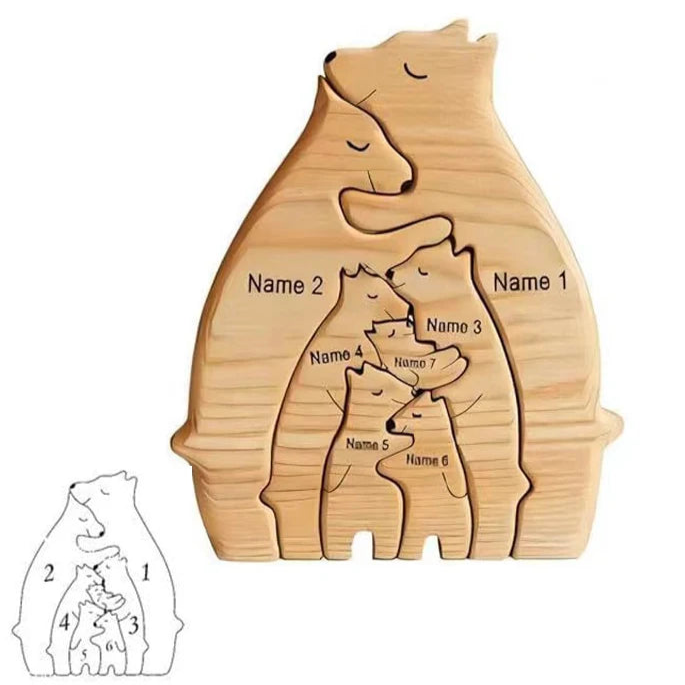 Ursine Embrace - Familienandenken aus Holz