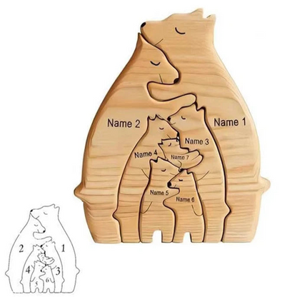 Ursine Embrace - Wooden Family Keepsake