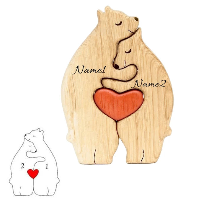 Ursine Embrace - Wooden Family Keepsake