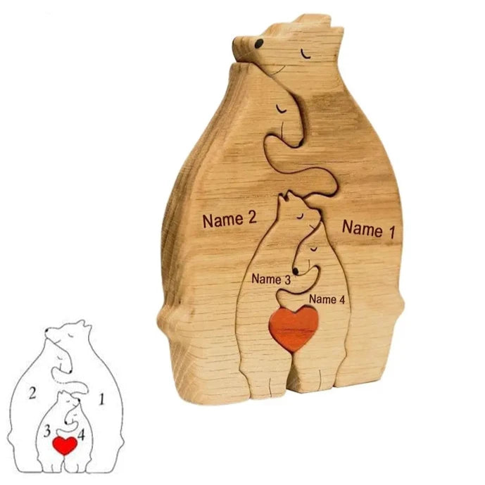 Ursine Embrace - Familienandenken aus Holz