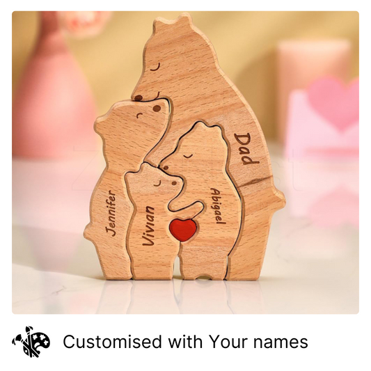 Ursine Embrace - Wooden Family Keepsake