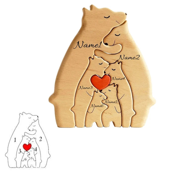 Ursine Embrace - Wooden Family Keepsake