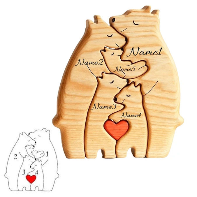 Ursine Embrace - Wooden Family Keepsake